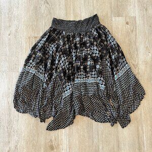 Womens Cameo & Myth Black Printed Midi Skirt - L